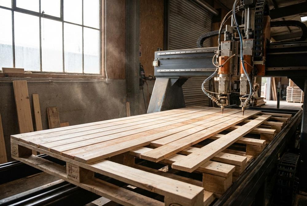 Maßgefertigte Paletten direkt für Logistik, Produktion und E-Commerce auf Lager gestapelt