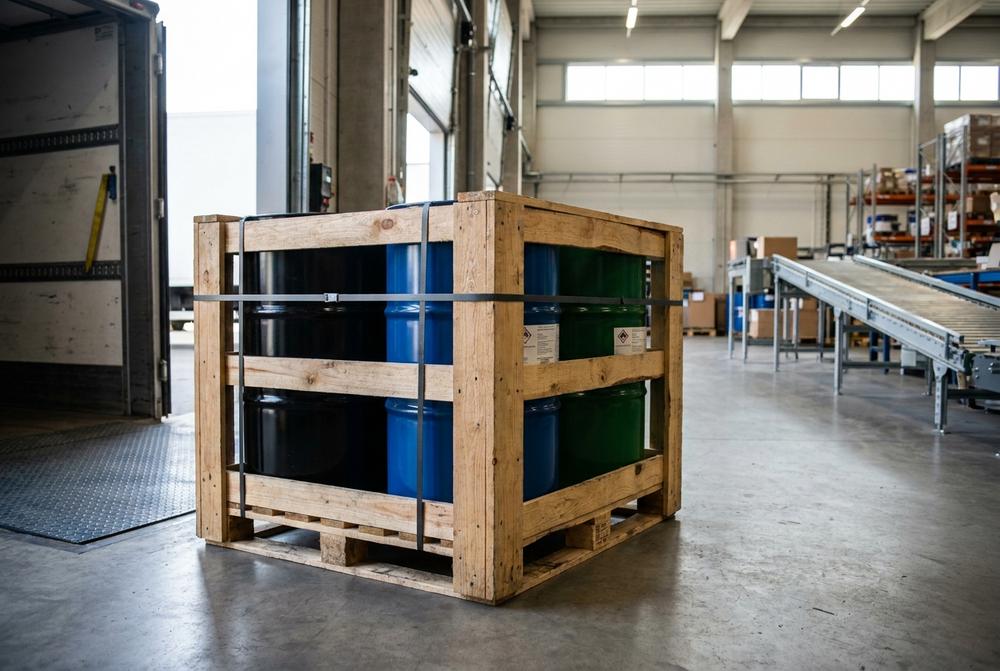 Industriepaletten direkt vom Hersteller: neue Holzpaletten gestapelt für Logistik, Produktion und E-Commerce